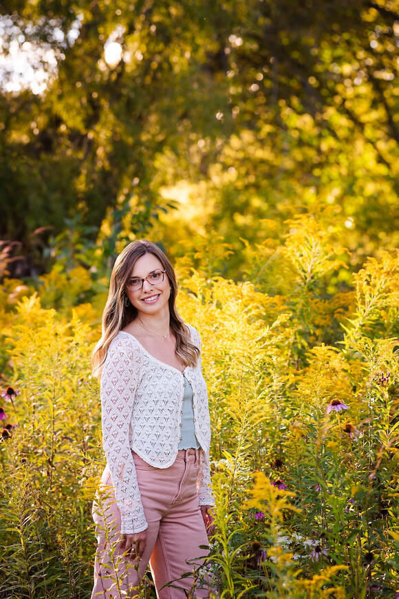 Jacqueline among wildflowers